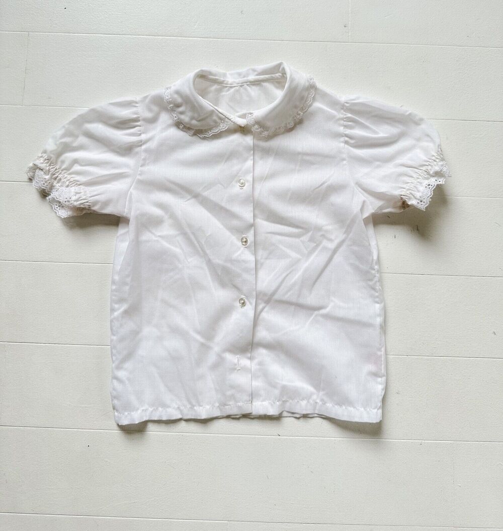 Vintage 1970s Her Majesty Toddler Button Up Ruffled Shirt Size 6x